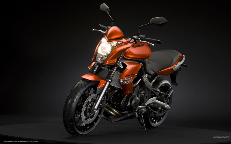 Orange Kawasaki ER-6n motorcycle