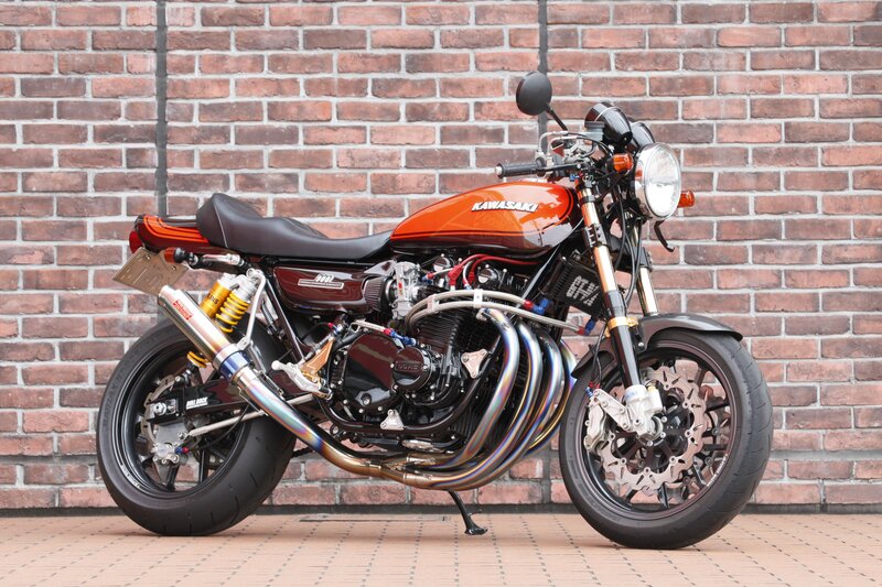 Orange Kawasaki motorcycle