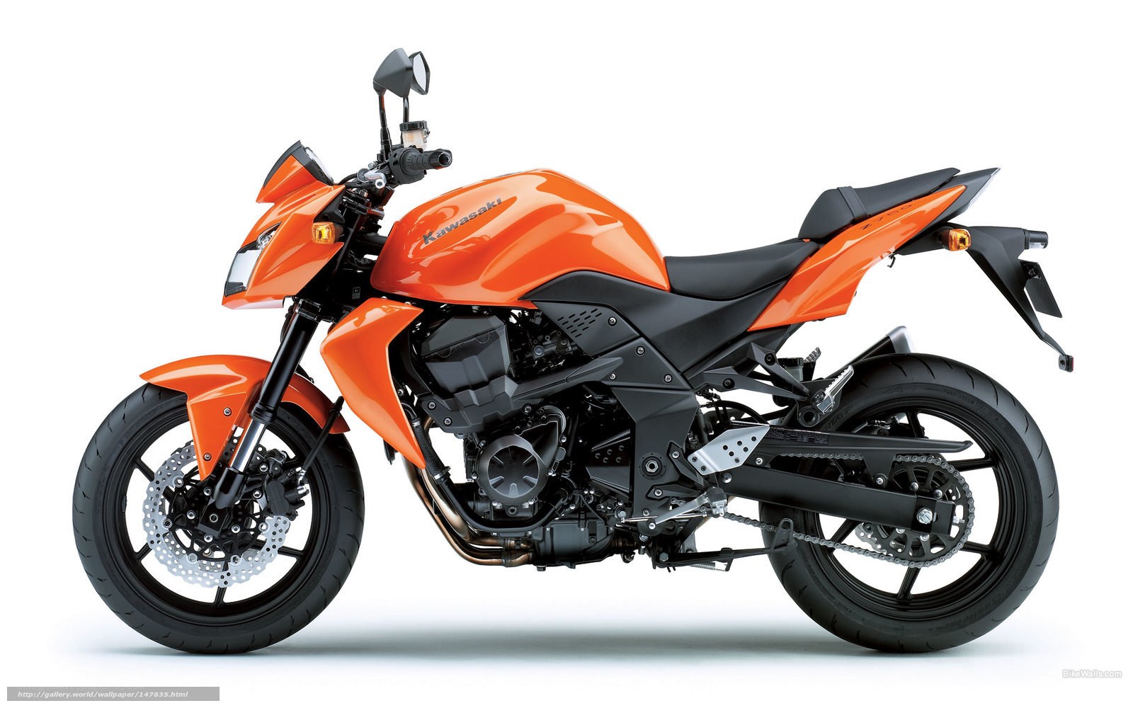 Orange Kawasaki motorcycle