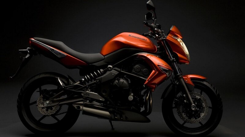Orange Kawasaki Motorcycle — Dramatic, Photograph, Seat