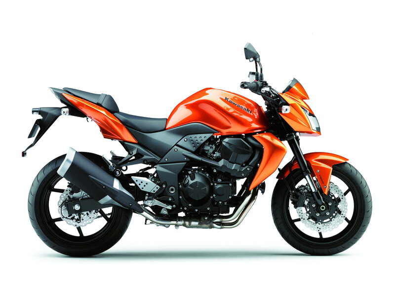 Orange Kawasaki Motorcycle — Neutral, Photograph, Seat, Exhaust, Headlight