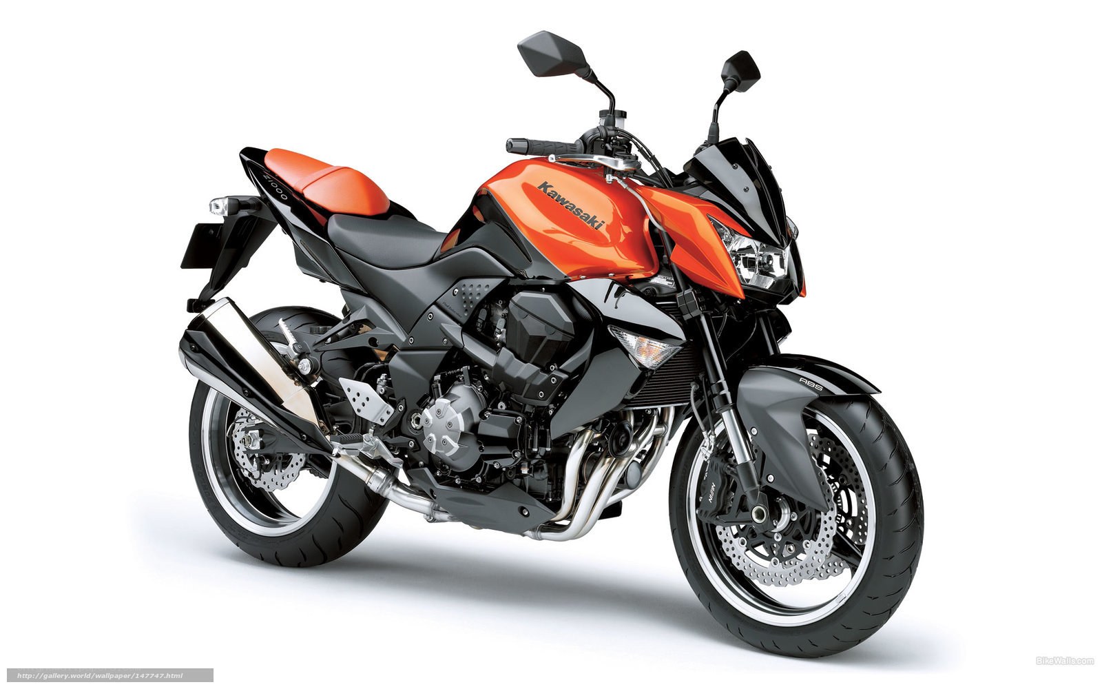 Orange Kawasaki motorcycle