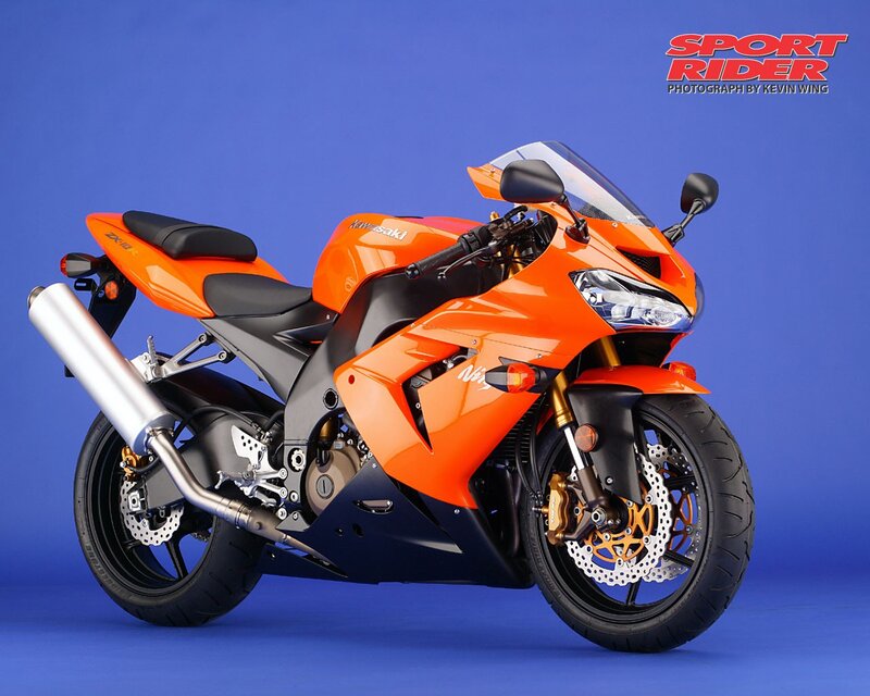 Orange Kawasaki sportbike