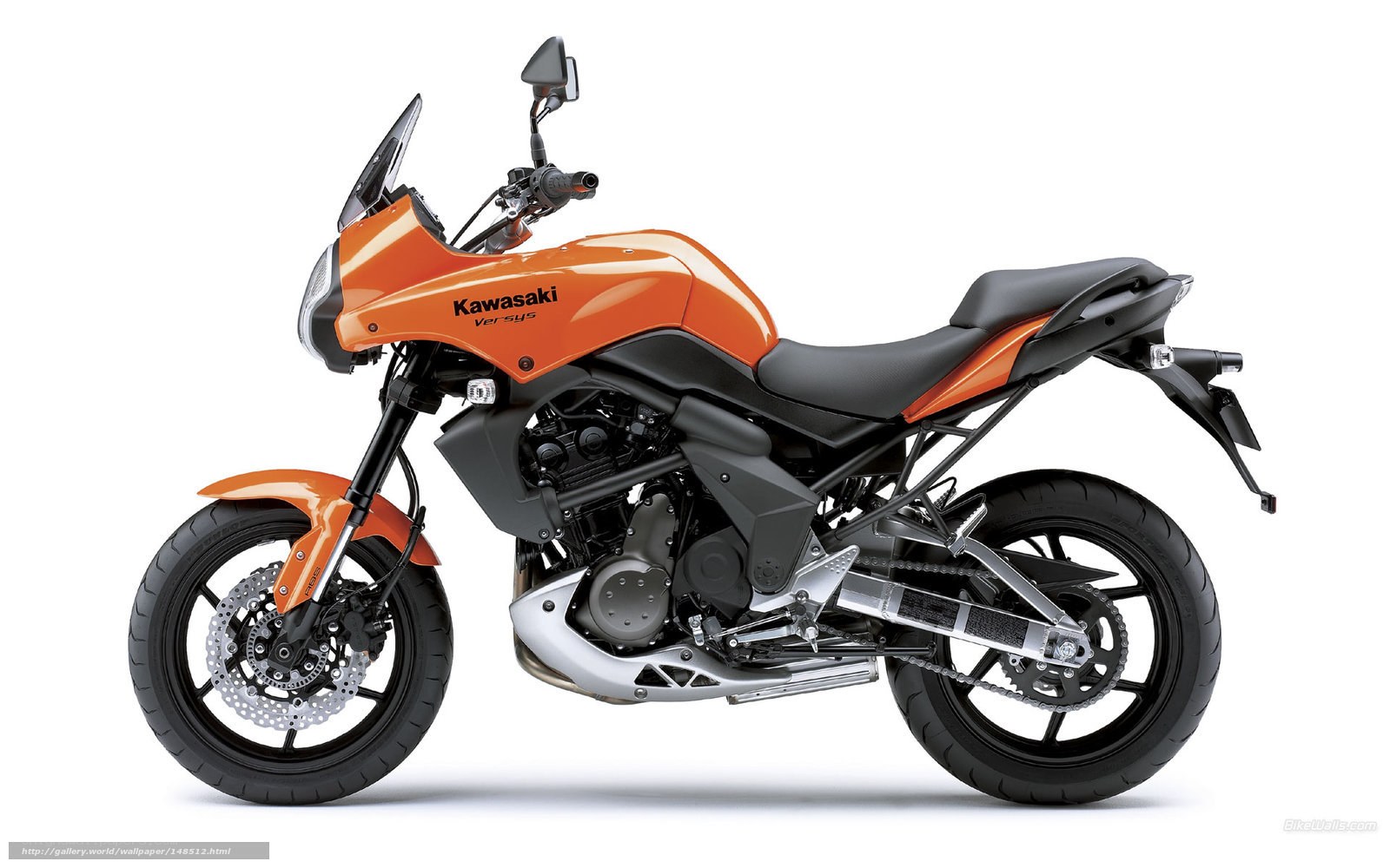 Orange Kawasaki Versys motorcycle