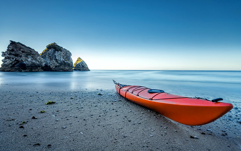 Orange Kayak on Beach