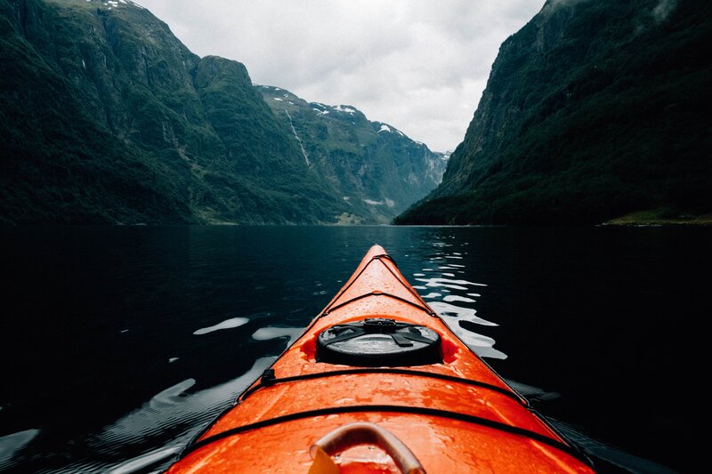 Orange Kayak on Water