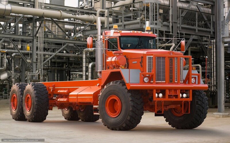 Orange Kenworth heavy-duty truck