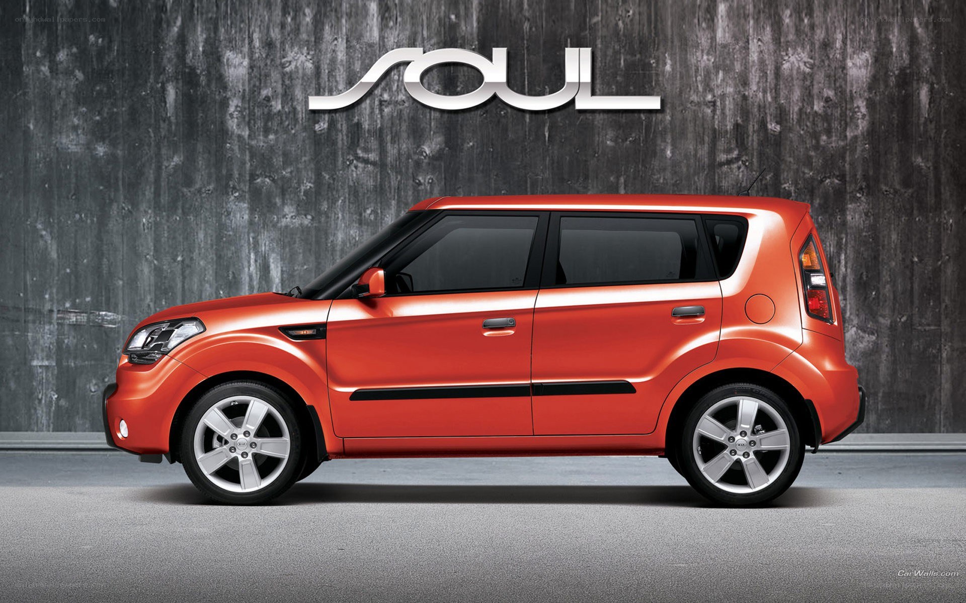 Orange Kia Soul car