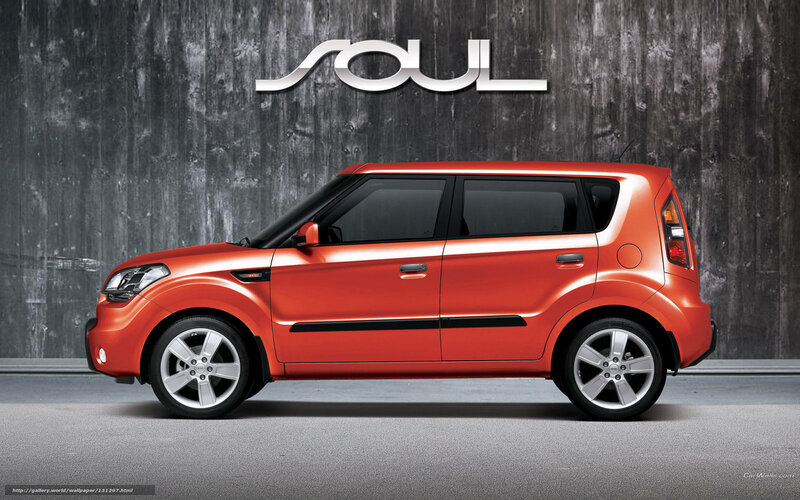 Orange Kia Soul car