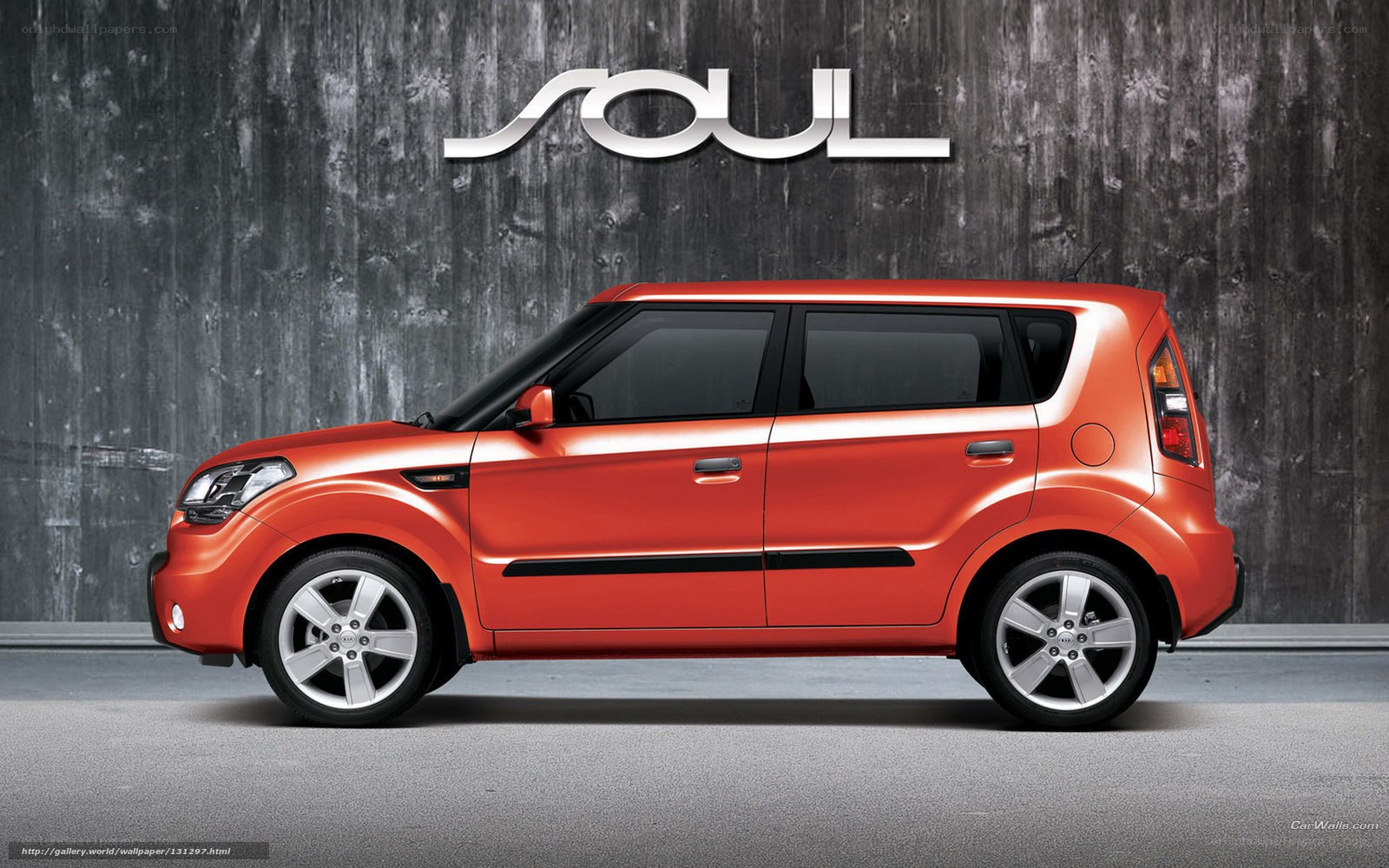 Orange Kia Soul car