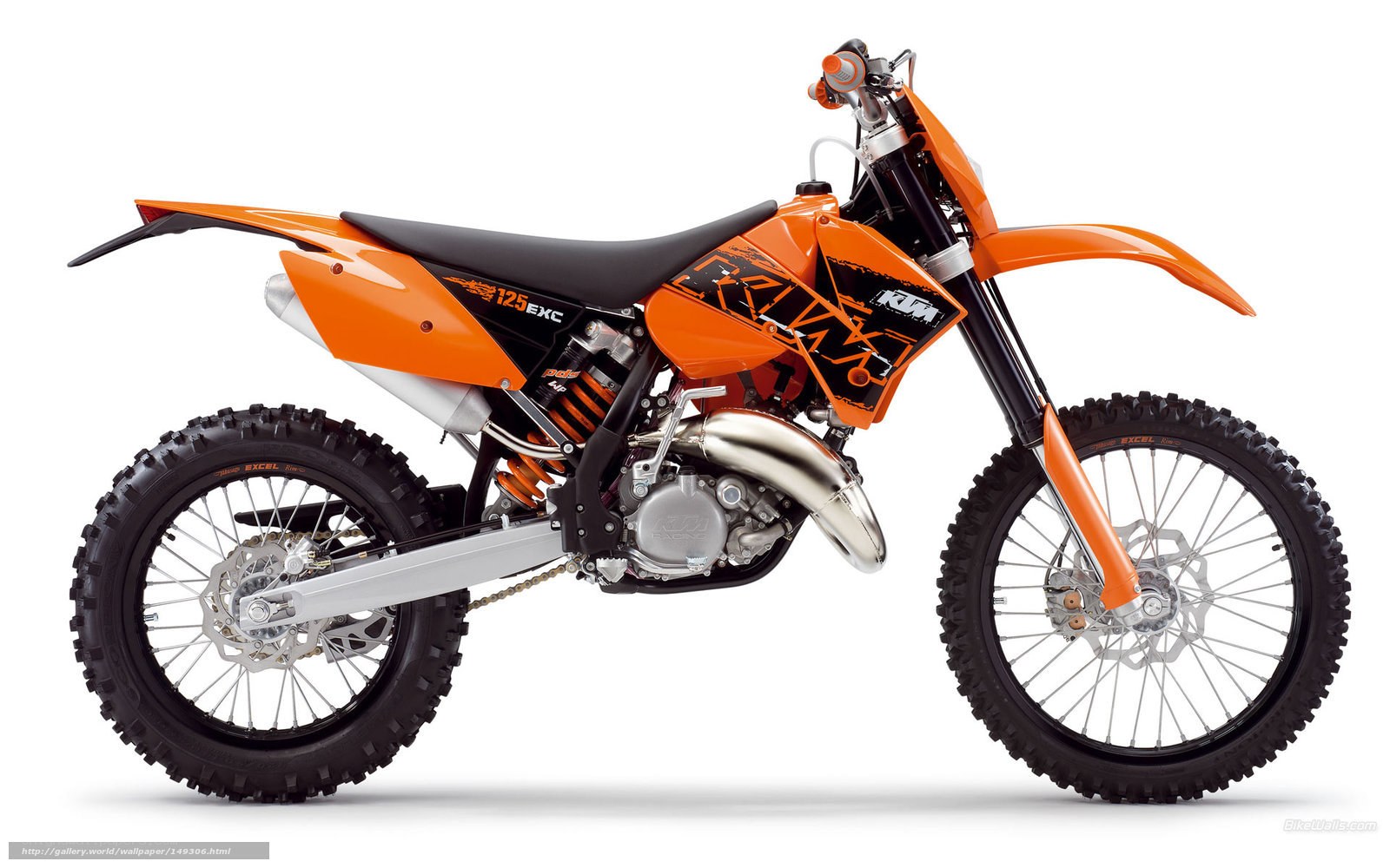 Orange KTM 125 EXC motorcycle