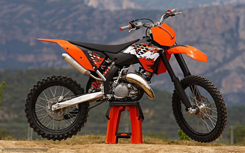Orange KTM 125 SX dirt bike