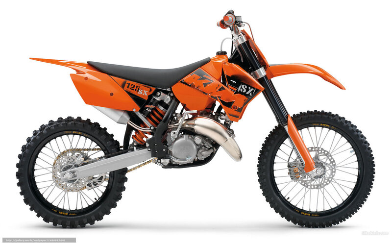 Orange KTM 125 SX dirt bike