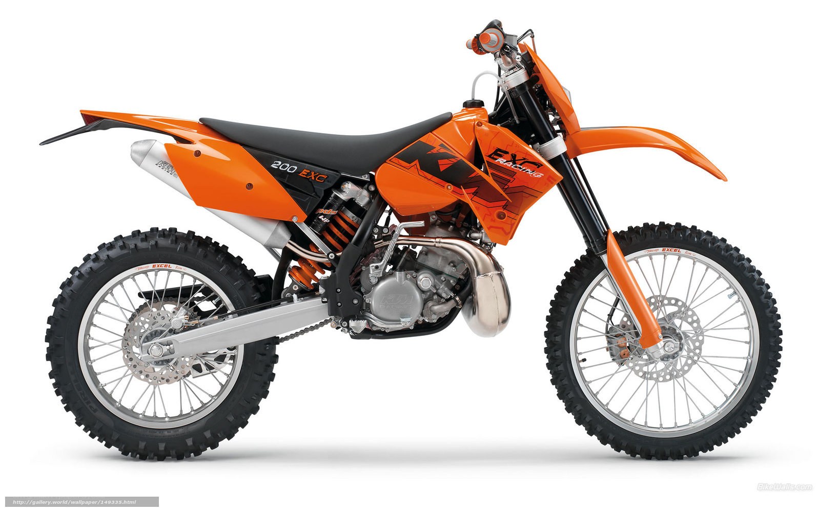 Orange KTM 200 EXC motorcycle