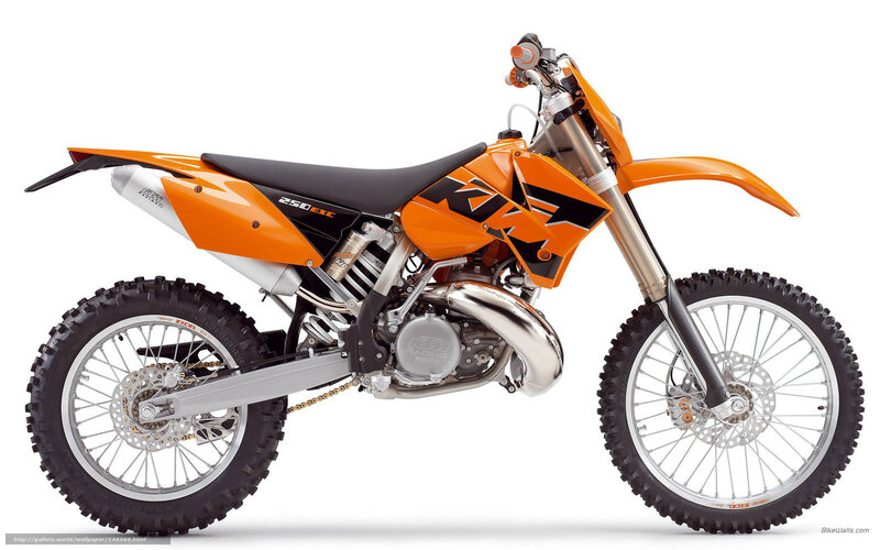 orange ktm 250 exc dirt bike