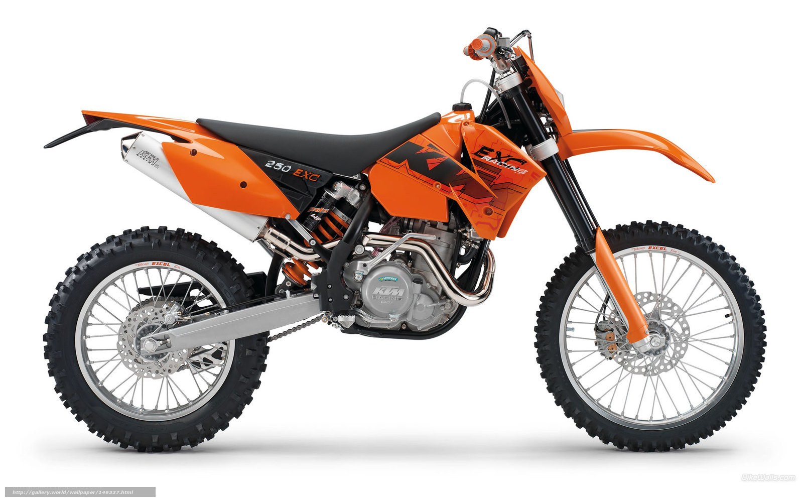 orange ktm 250 exc dirt bike