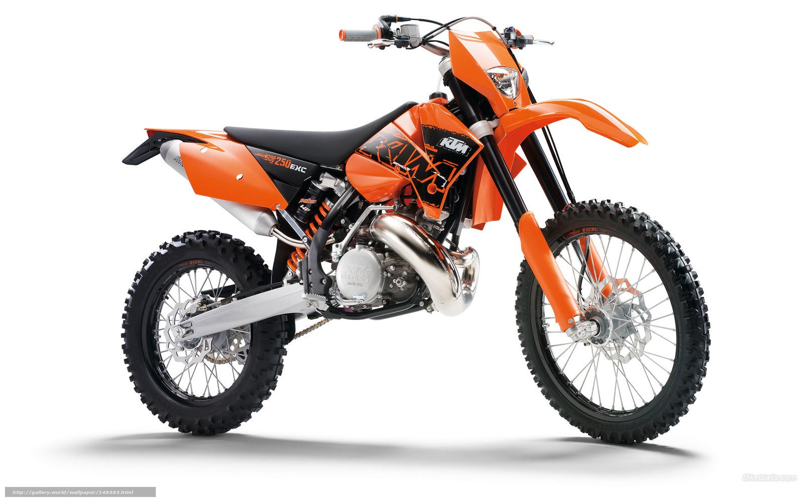 Orange KTM 250 EXC motorcycle