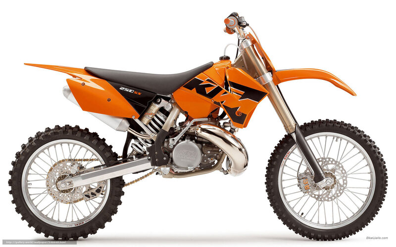 Orange KTM 250 SX dirt bike