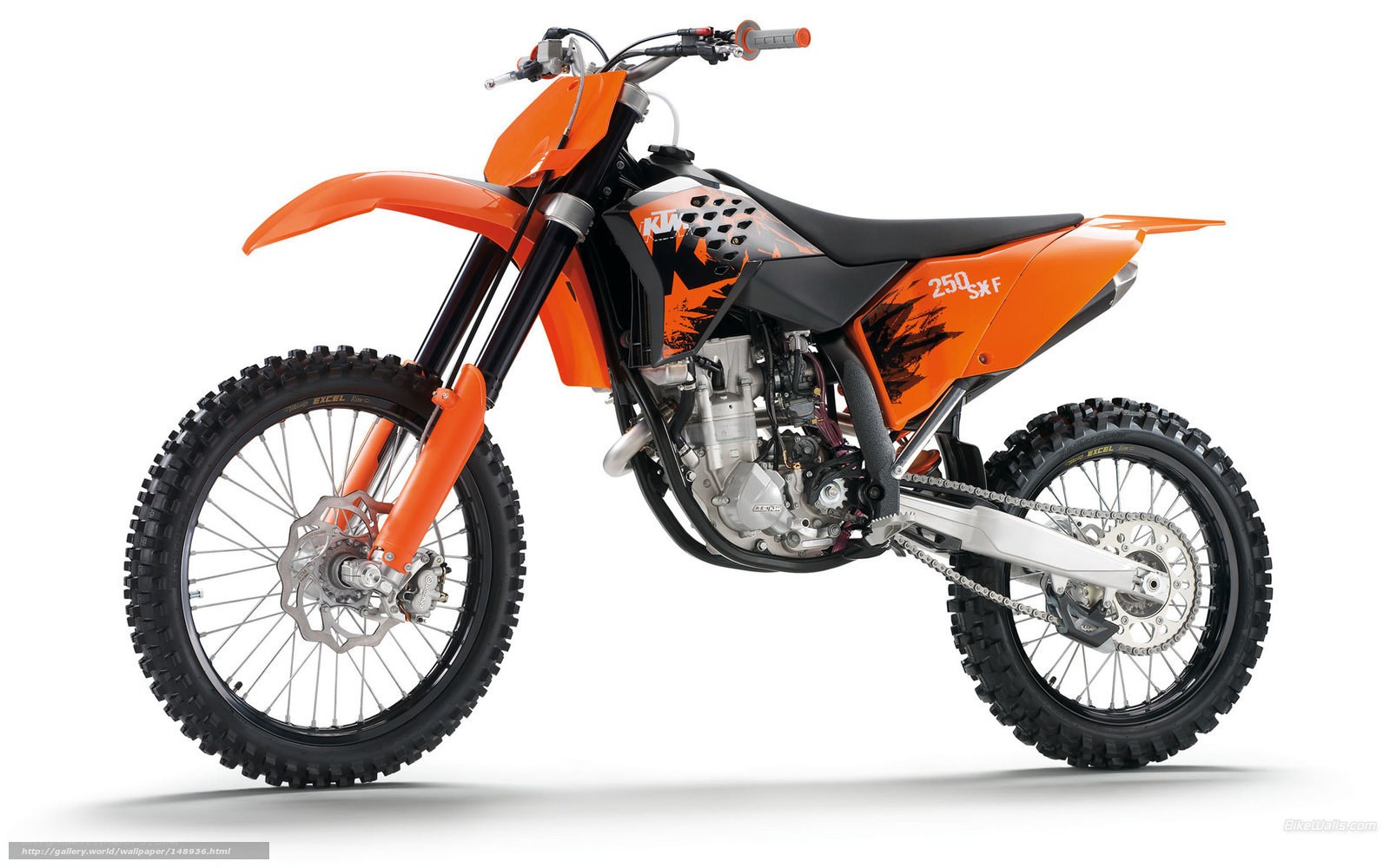 Orange KTM 250 SXF dirt bike
