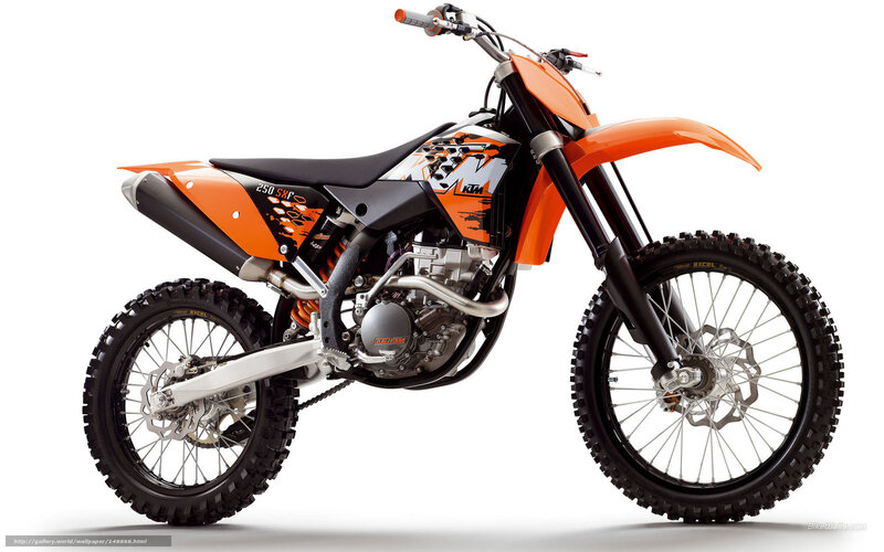 Orange KTM 250 SXF dirt bike