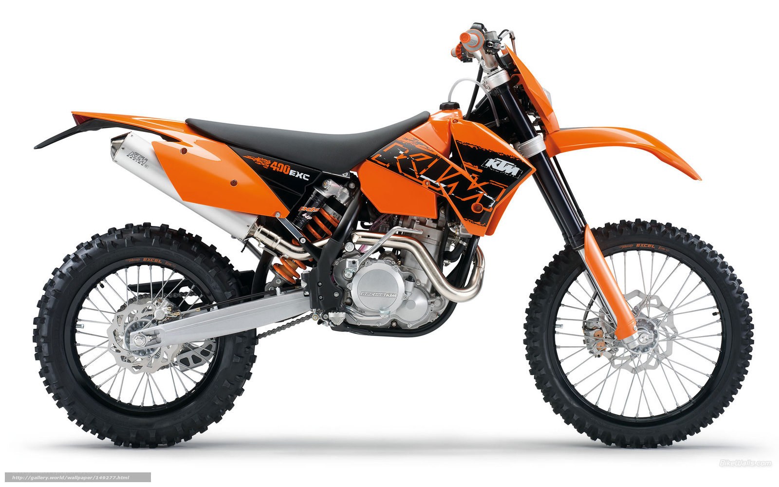 Orange KTM 400 EXC motorcycle