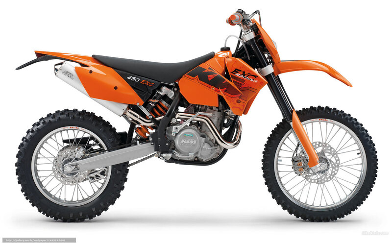 Orange KTM 450 EXC motorcycle