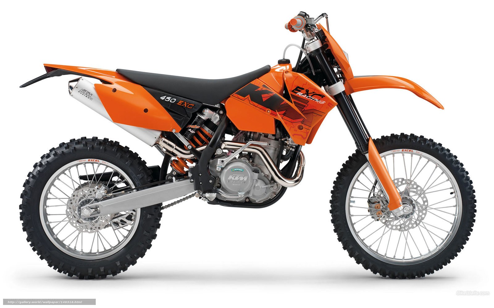 Orange KTM 450 EXC motorcycle