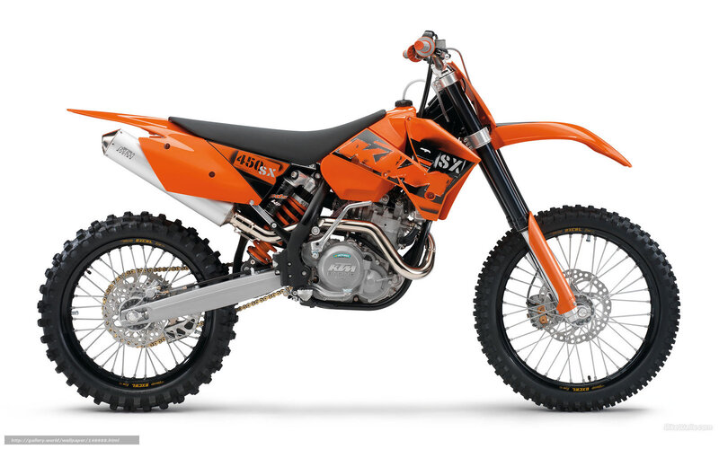 Orange KTM 450 SX dirt bike