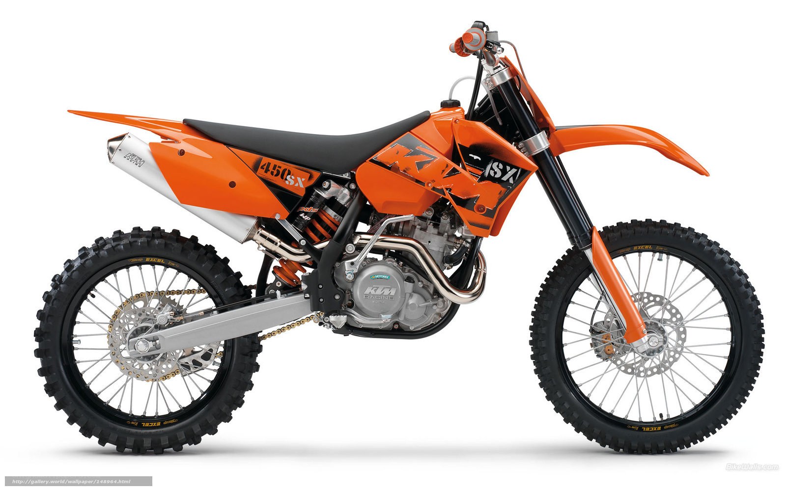 Orange KTM 450 SX dirt bike