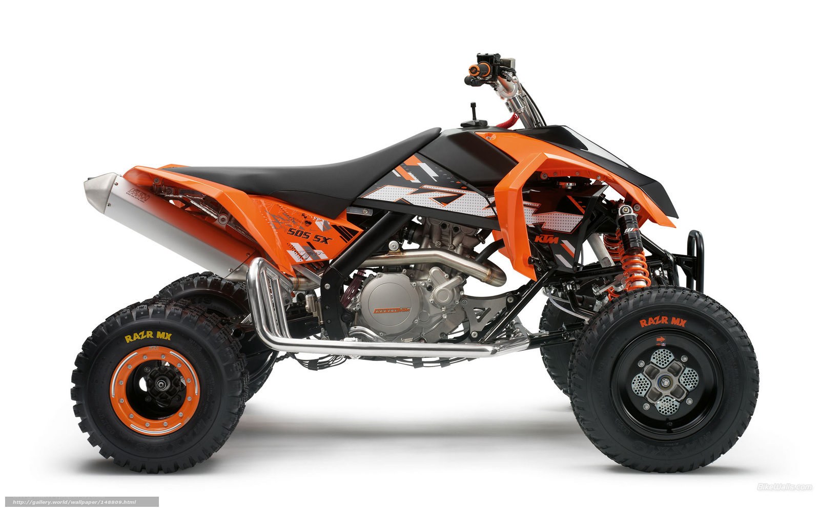 Orange KTM 505 SX ATV