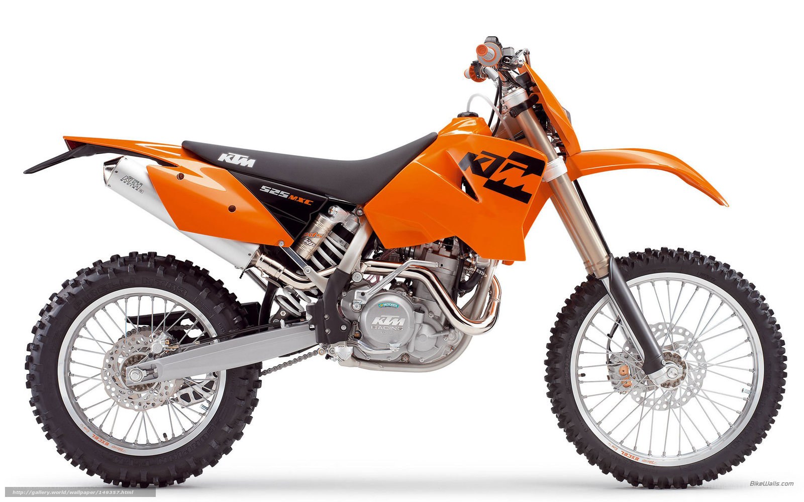 Orange KTM 525 MXC motorcycle