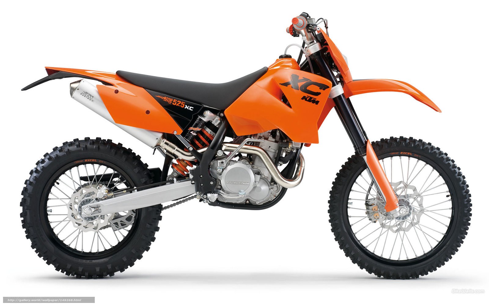 Orange KTM 525 XC motorcycle