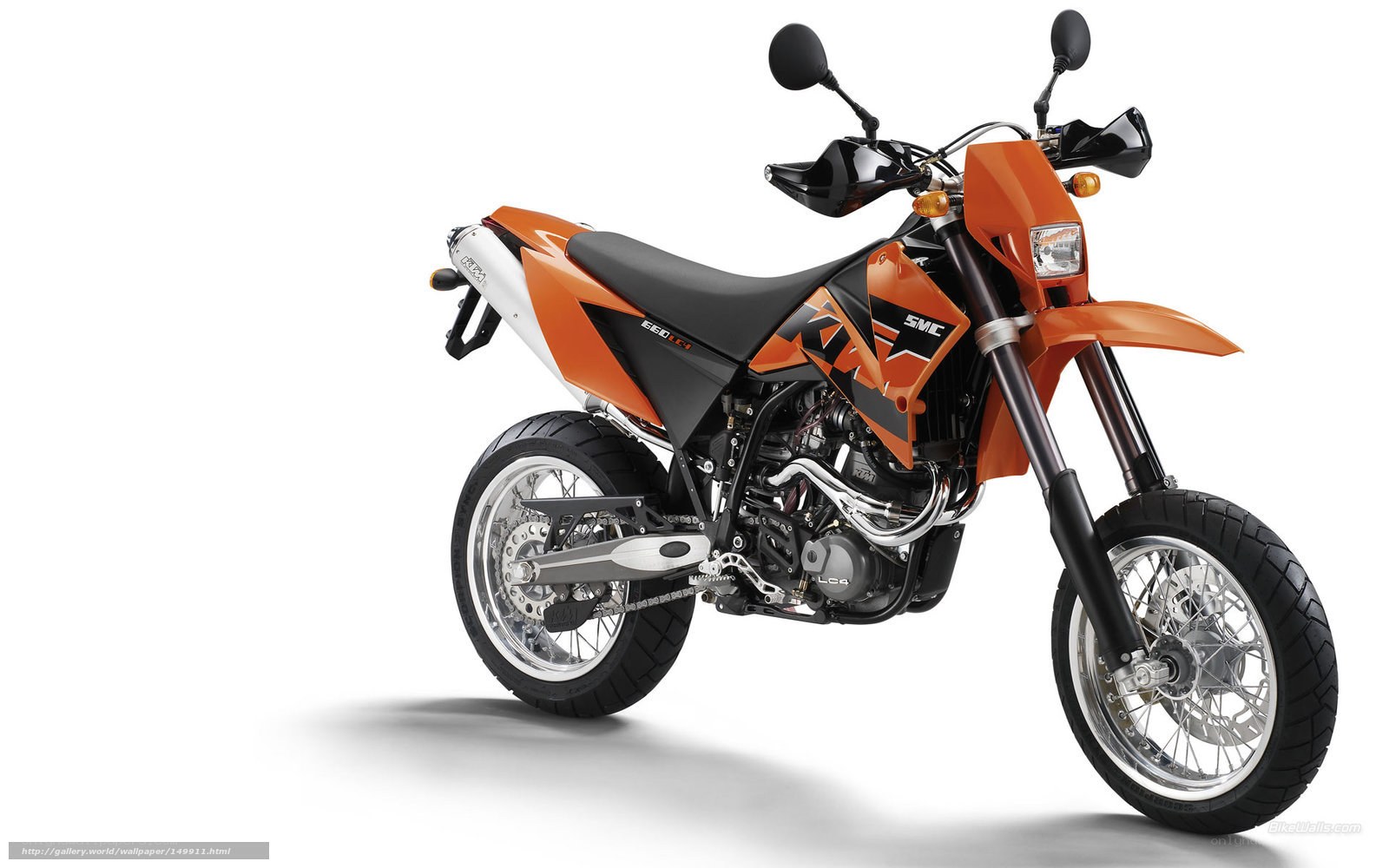 Orange KTM 690 SMC motorcycle