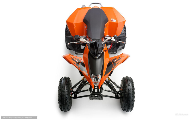 Orange KTM ATV from above