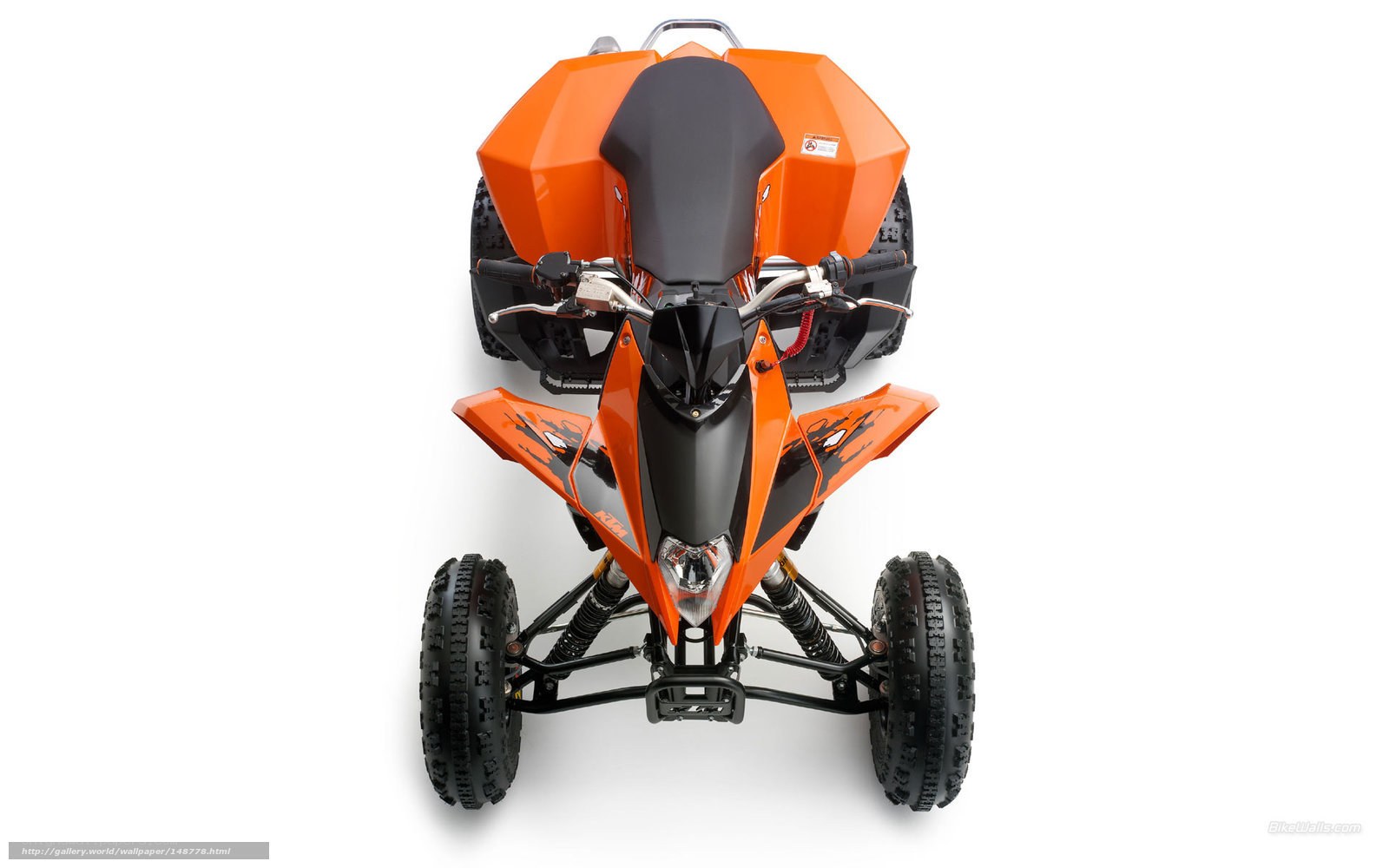 Orange KTM ATV from above