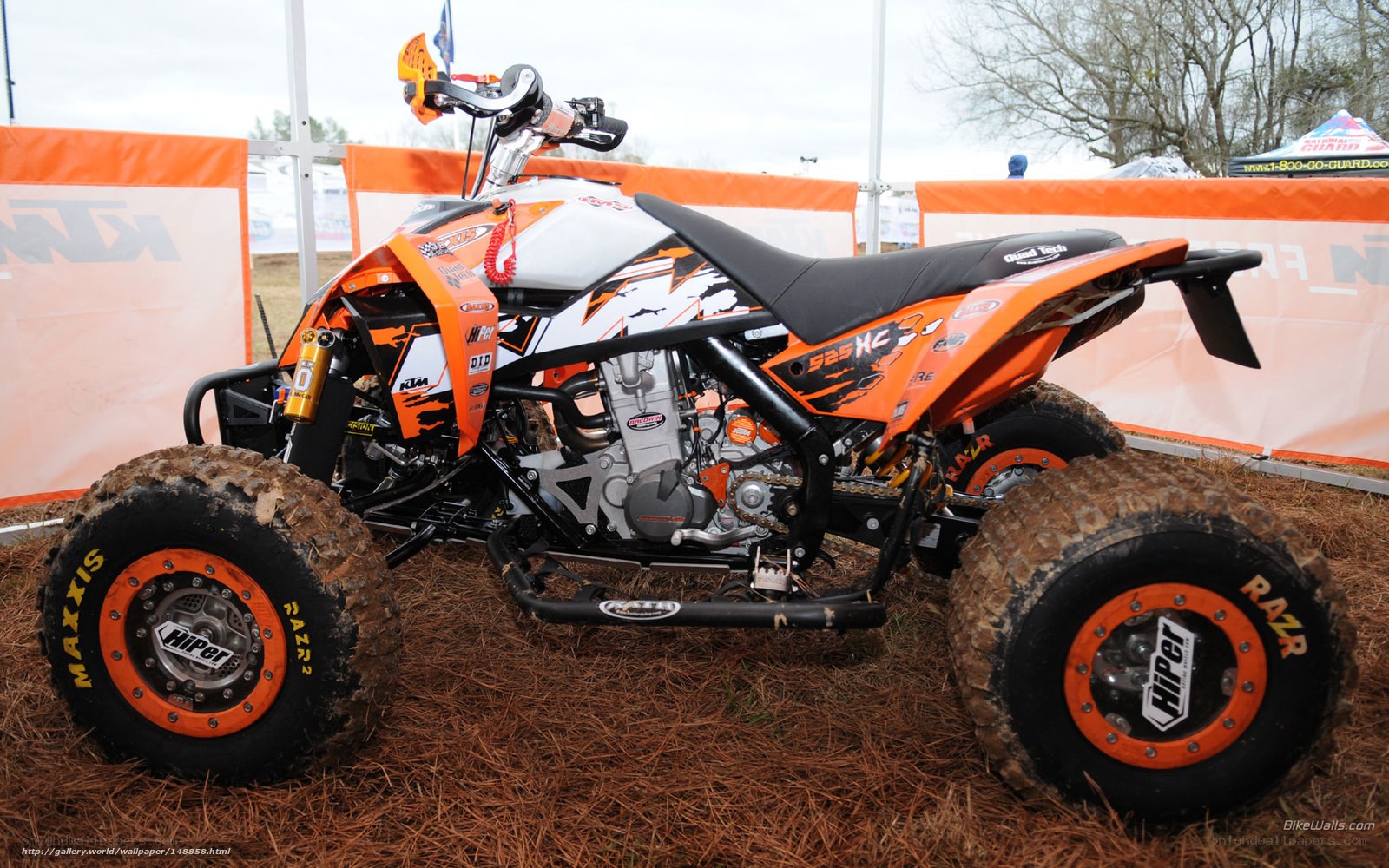 Orange KTM ATV on display
