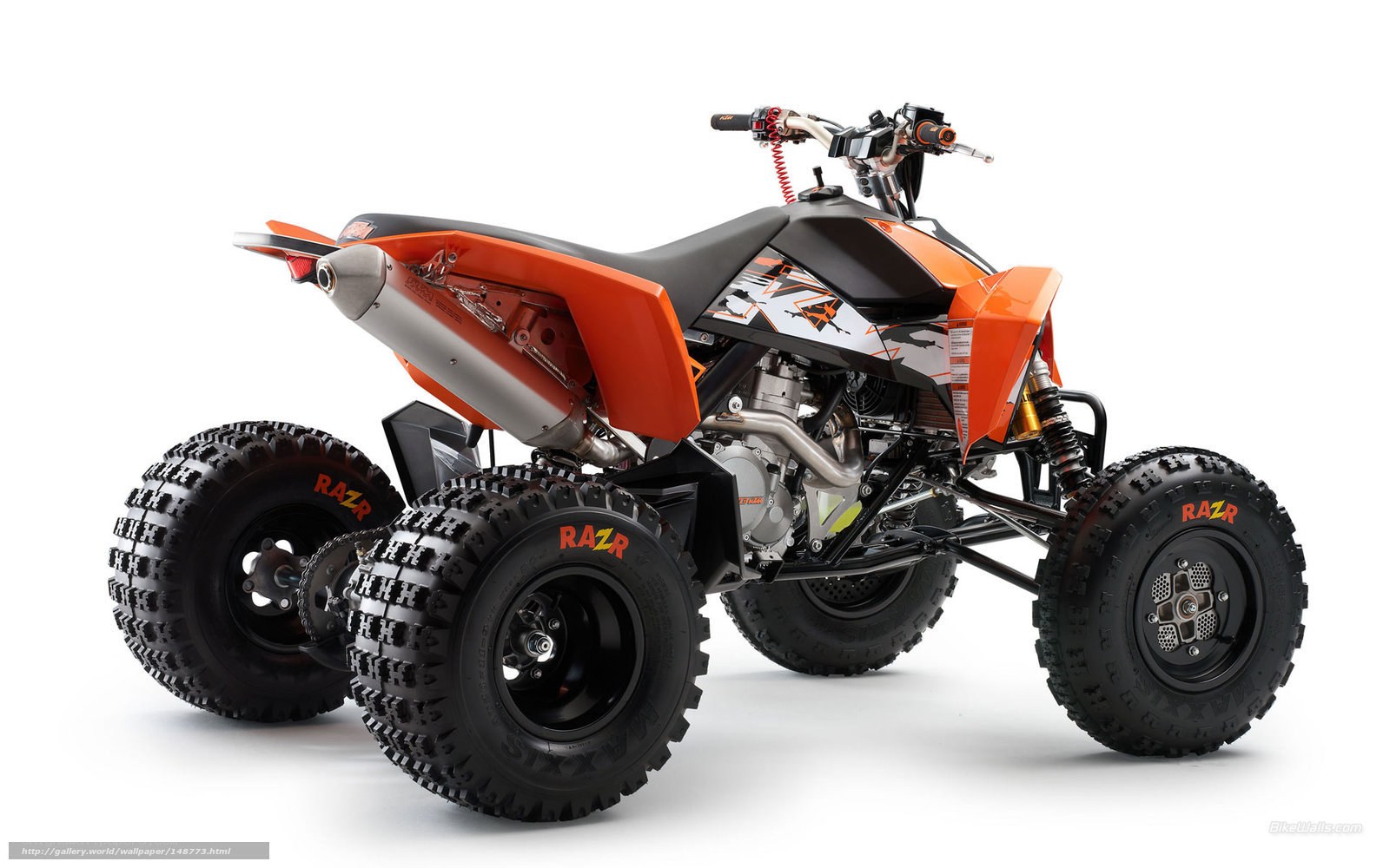 Orange KTM ATV quad