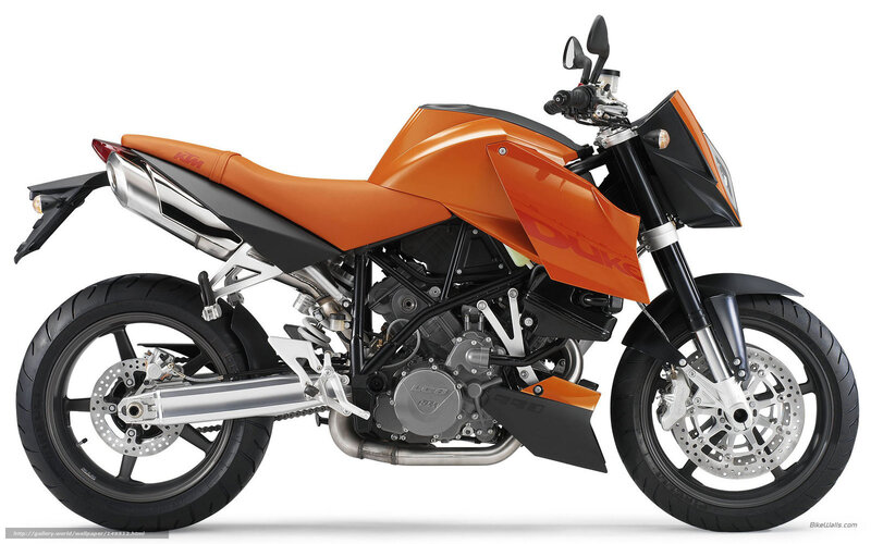 Orange KTM Duke motorcycle