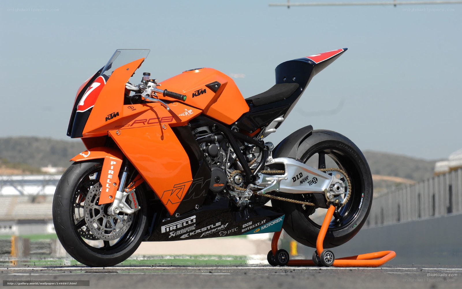 orange KTM race motorcycle