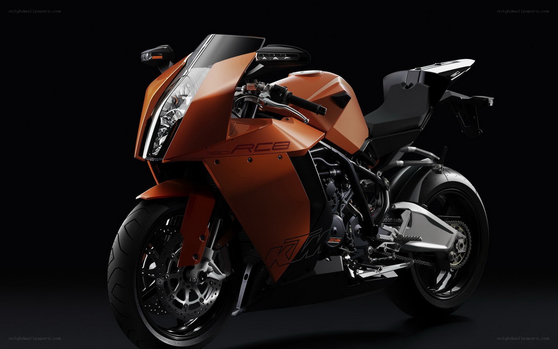 Orange KTM RC8 motorcycle