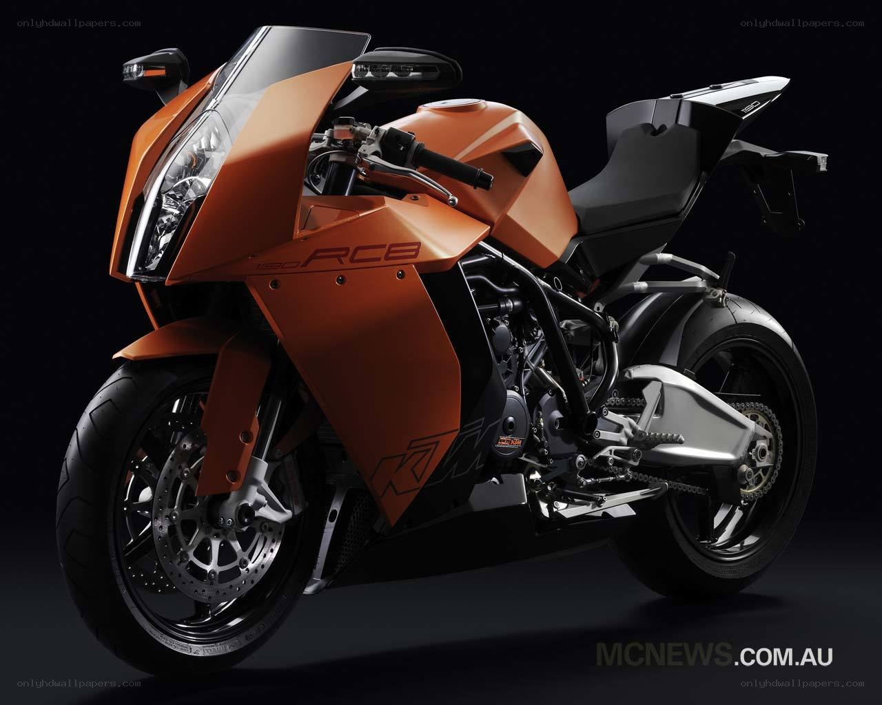 Orange KTM RC8 motorcycle