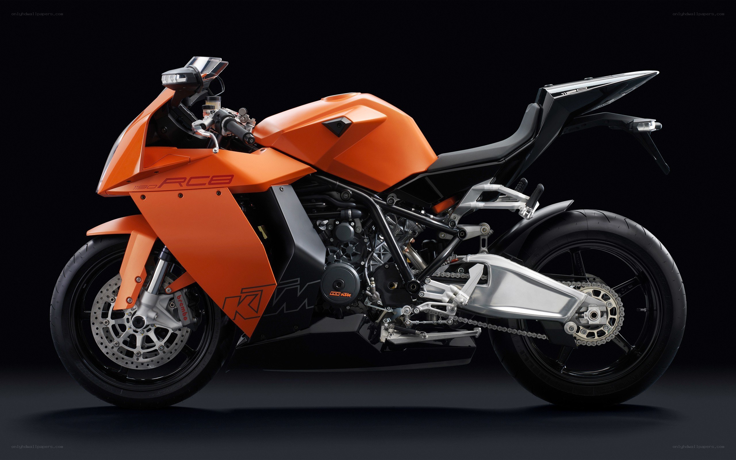 Orange KTM RC8 motorcycle
