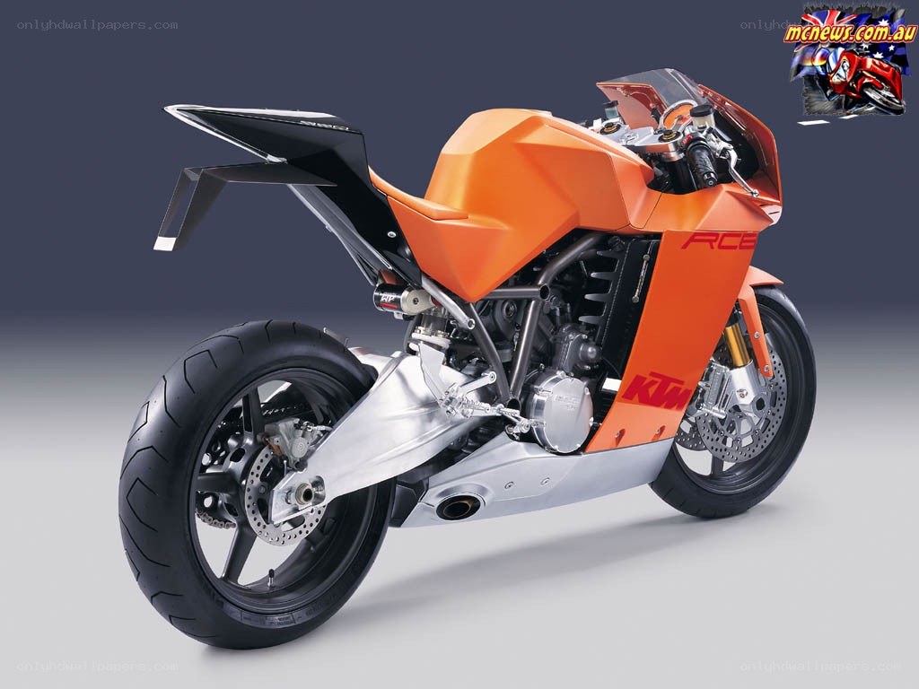 Orange KTM RC8 motorcycle
