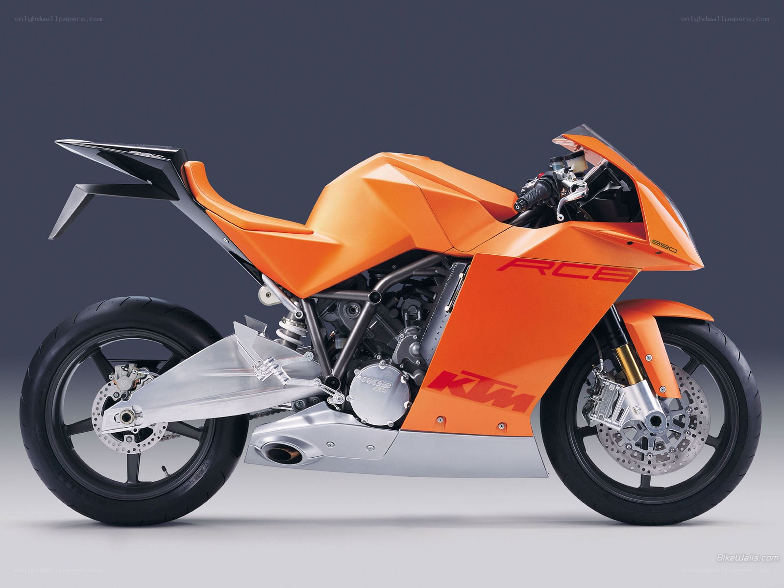Orange KTM RC8 motorcycle