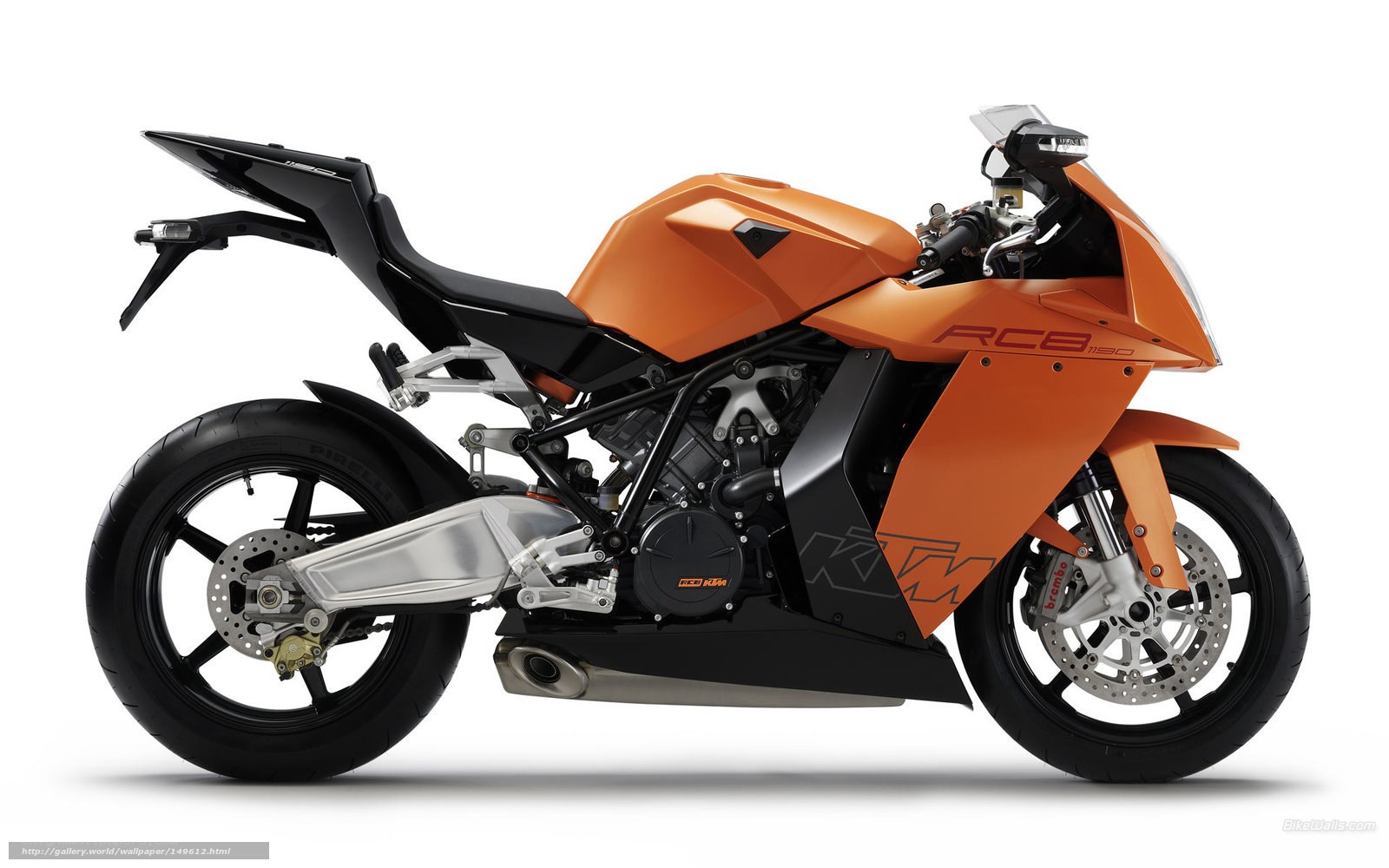 Orange KTM RC8 motorcycle
