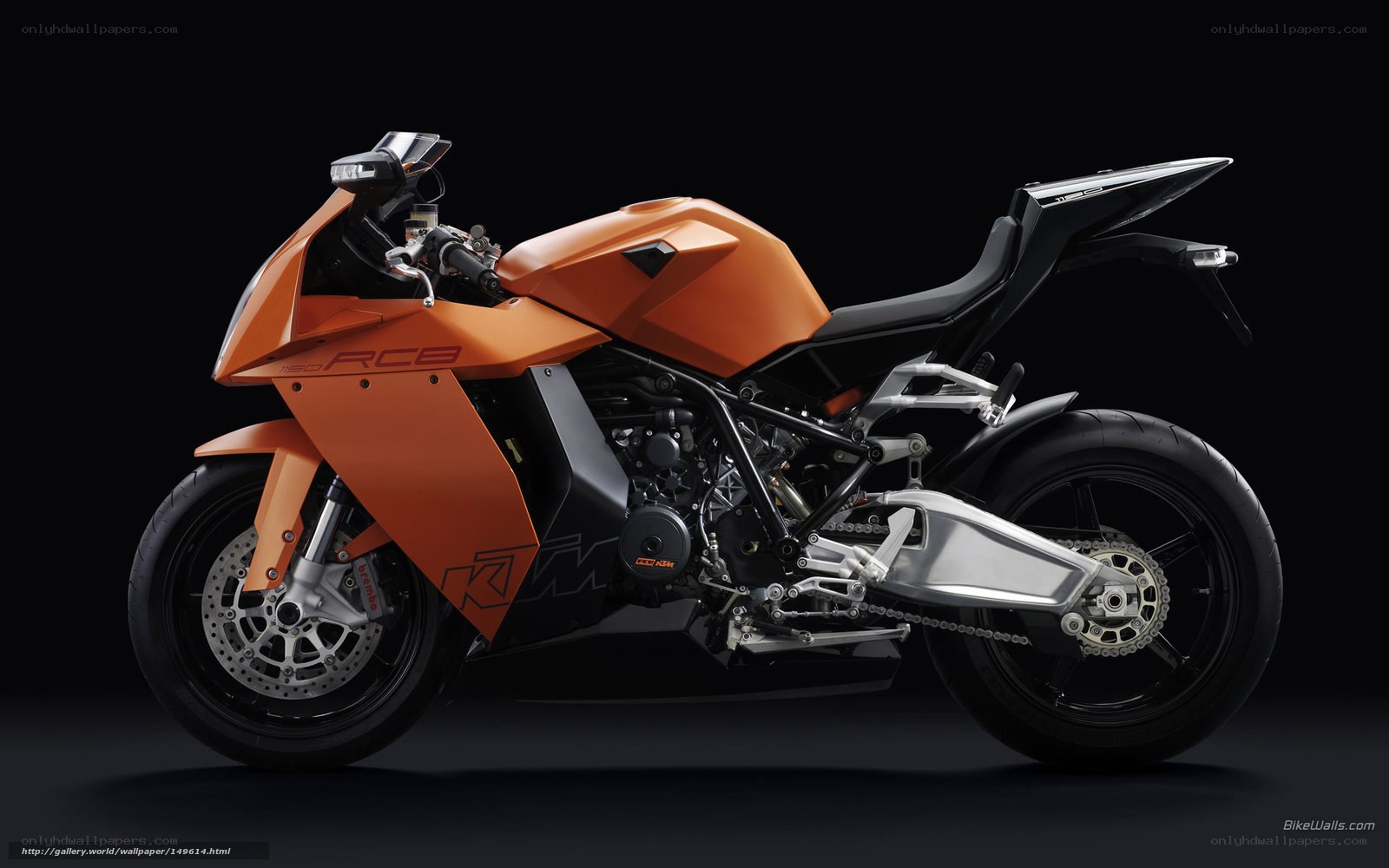Orange KTM RC8 motorcycle