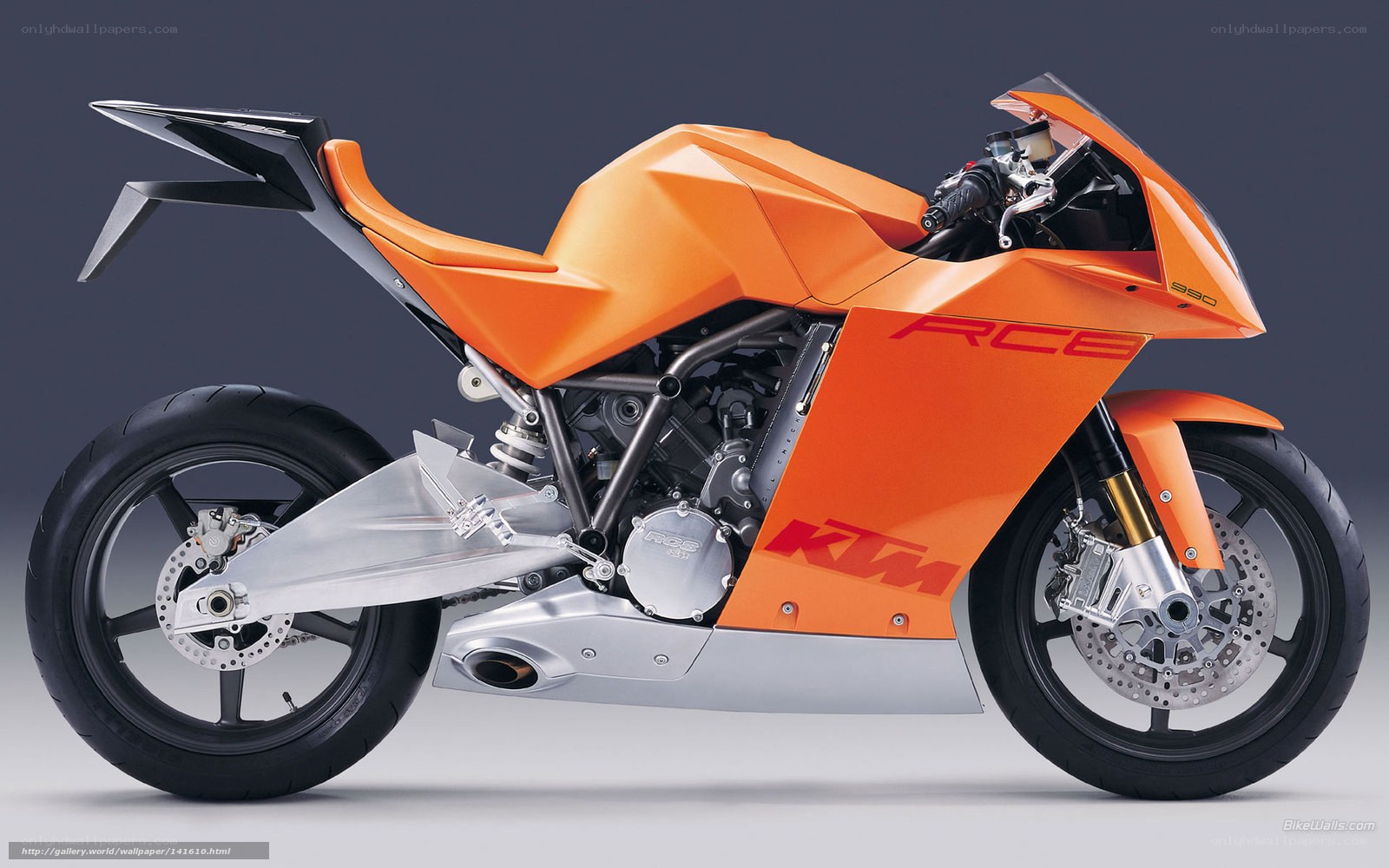 Orange KTM RC8 motorcycle
