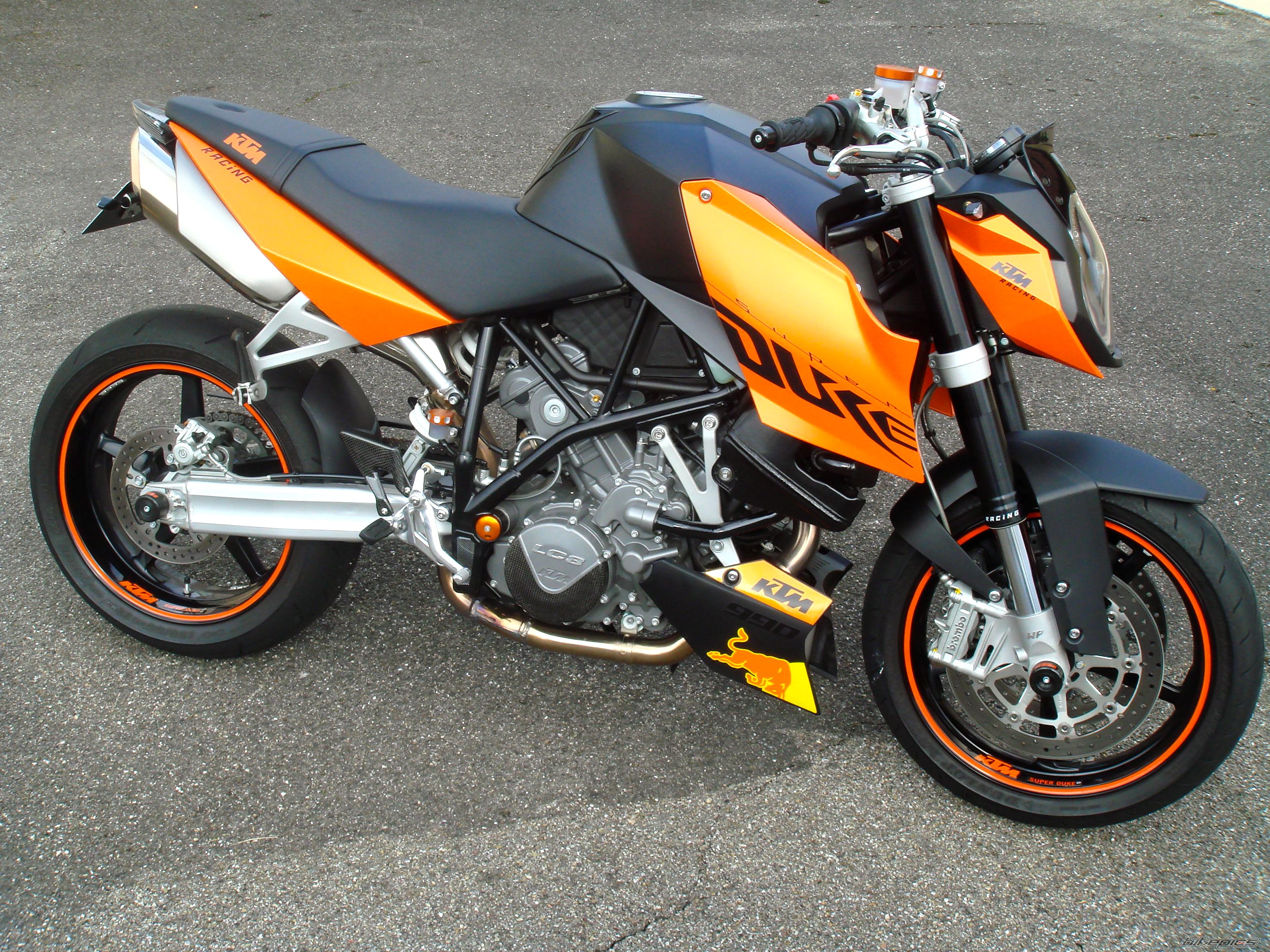 Orange KTM Super Duke motorcycle