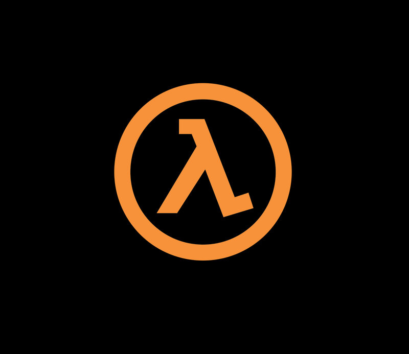 Orange Lambda Symbol — Minimalist, Vector Art, Circle