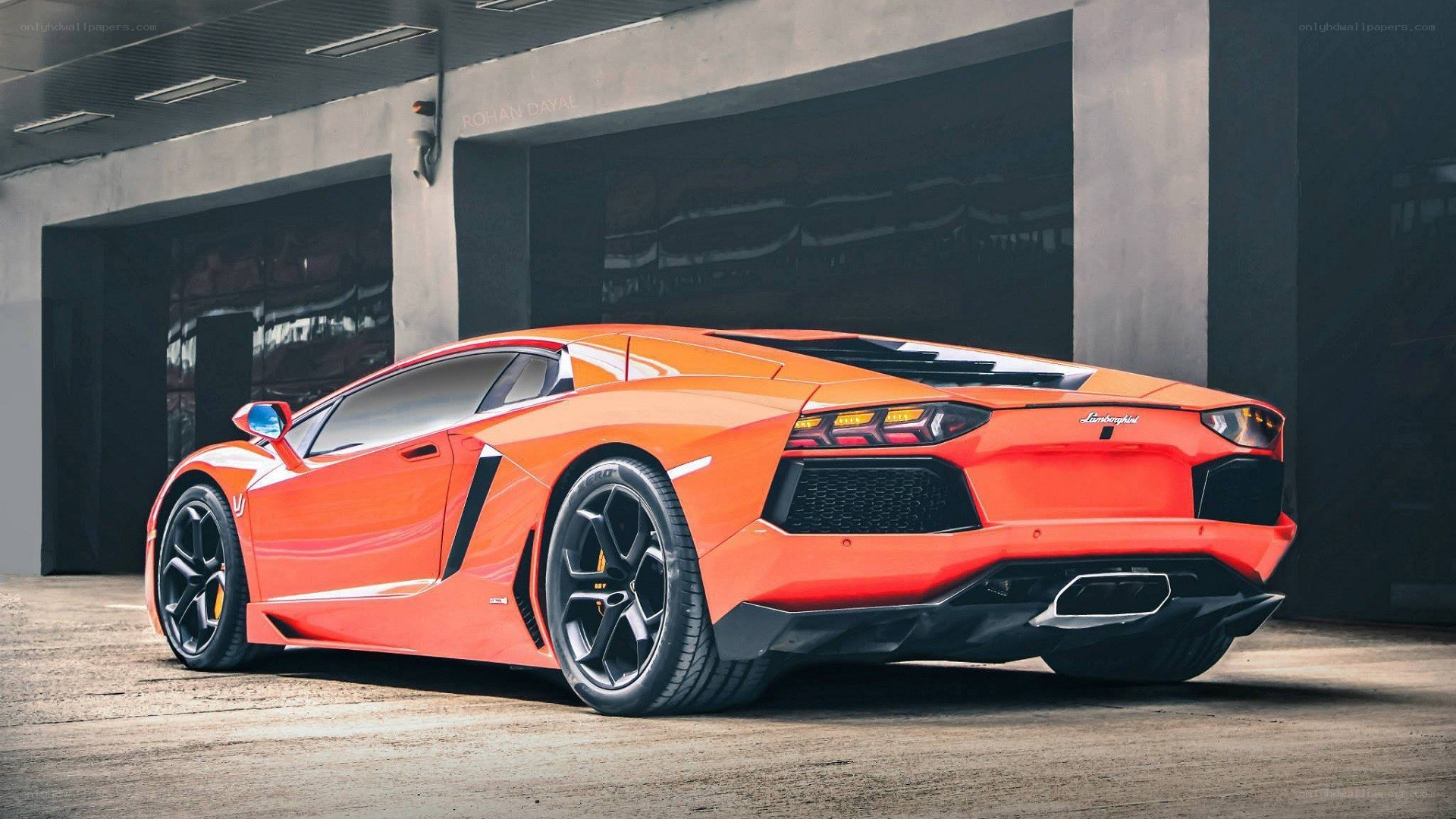 Orange Lamborghini Aventador